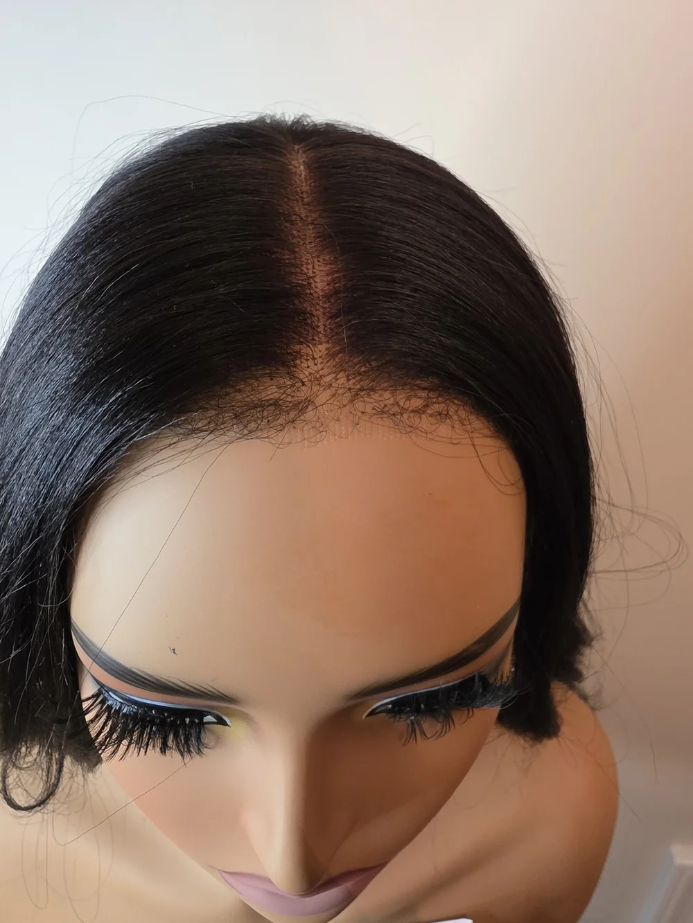 PREMIUM Natural Black Body Wave Yaki Straight With Newborn Hairline Human Hair - Picture 7 of 7